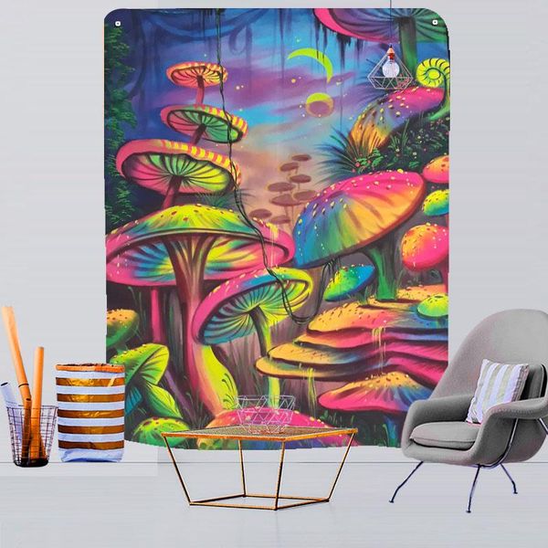 

tapestries mushroom mandala tapestry wall-mounted bohemian gypsy tapiz witchcraft large size