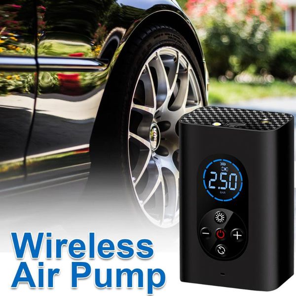 

inflatable pump 150psi rechargeable car air inflator with led lamp for motorcycle bicycle tyre tire balls smart digital wireles