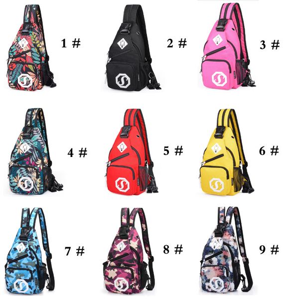 

girls' fashion trend usb dual-purpose bag single shoulder diagonal oxford cloth
