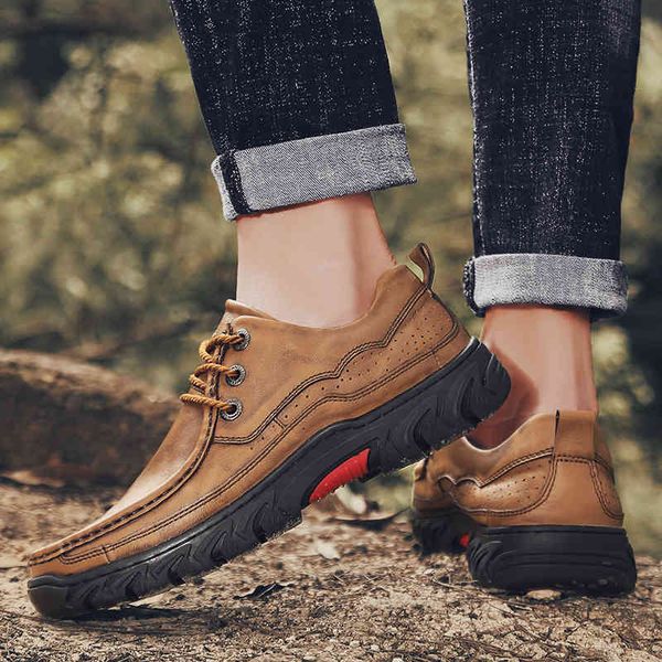 

dress shoes 2021 ly genuine leather men's comfortable loafers moccasins non-slip casual sneakers fashion outdoor driving byxb, Black