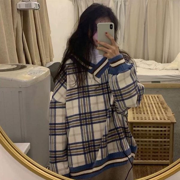 

ladies sweater 2021 loose lazy female bat sleeve salt all-match retro women's sweaters, White;black