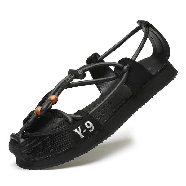 

sandals fashion genuine leather men soft sandalias slippers male waterproof beach shoes comfortable hombre, Black