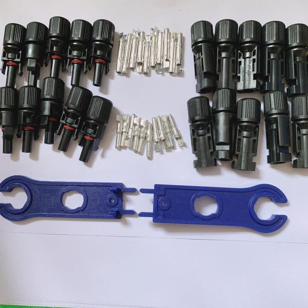 

other lighting accessories 10 pairs x solar connector + 1 pair spanner male female use for 2.5mm2/4mm2/6mm2 cable panel branch series connec