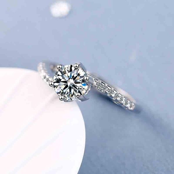 

classic six cz zircon rings for women girls fashion korean white gold plated wedding party ring jewelry gift accessories, Slivery;golden