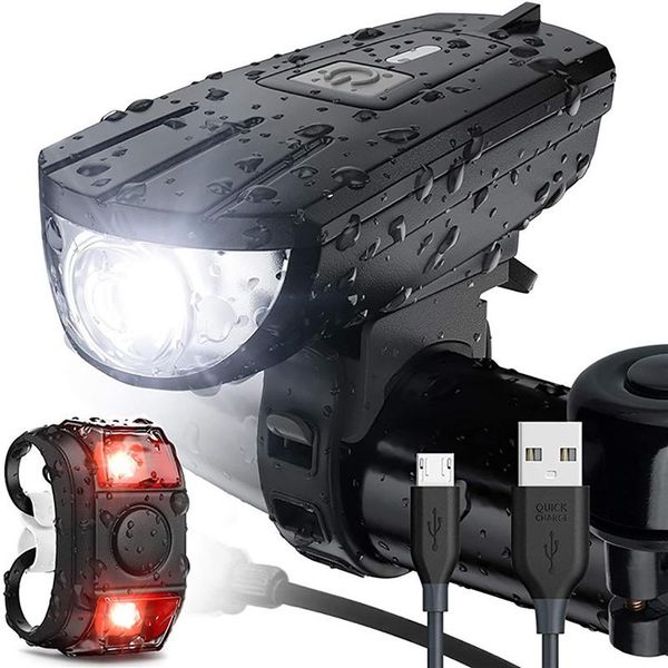 

bike lights front rear light set usb charging 100m range wide beam bicycle lamp led with 360 ° rotary detachable cycling