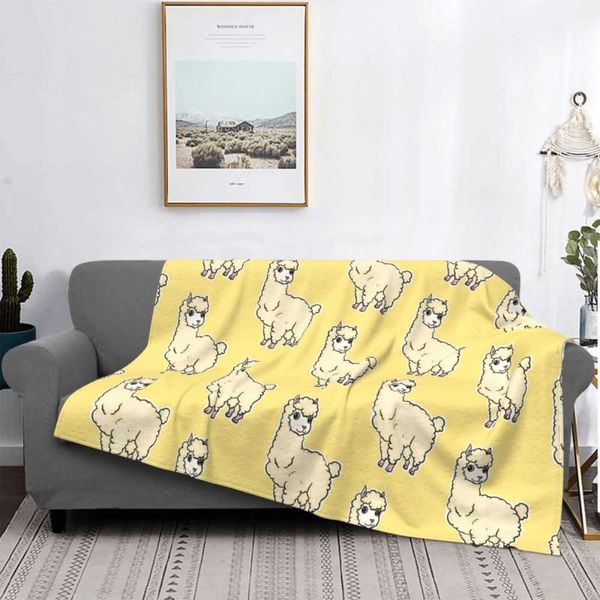 

blankets llama alpaca blanket coral fleece plush spring autumn cute breathable soft throw for home travel bedding throws