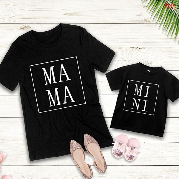 

women's t-shirt mama and mini matching shirt graphic t-shirts summer plus size mom maching outfits shirts for women harajuku clothing, White
