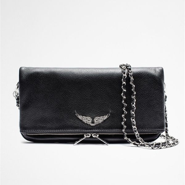 

women leather black bags one-shoulder fashion zipper decoration handbag 210811
