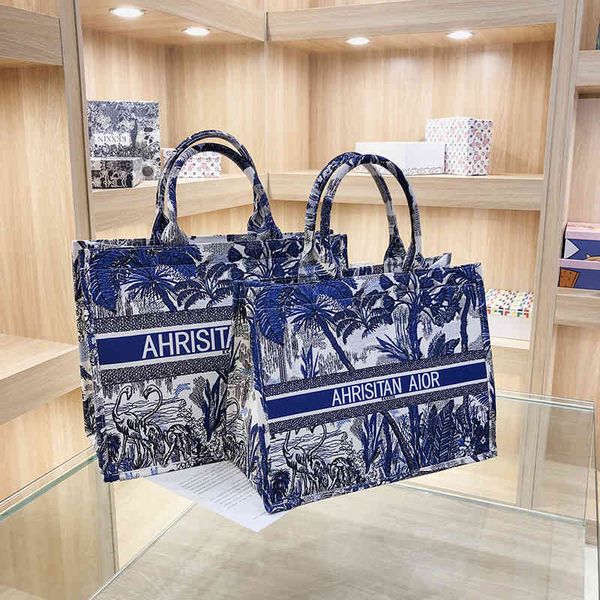 

luxury handbags bag female 2021 new fashion canvas large capacity shoulder hand embroidered letter shopping bag r27q