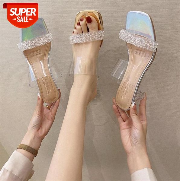 

high-heeled sandals and slippers for women outer wear fashion korean style ladies one font #cu9s, Black