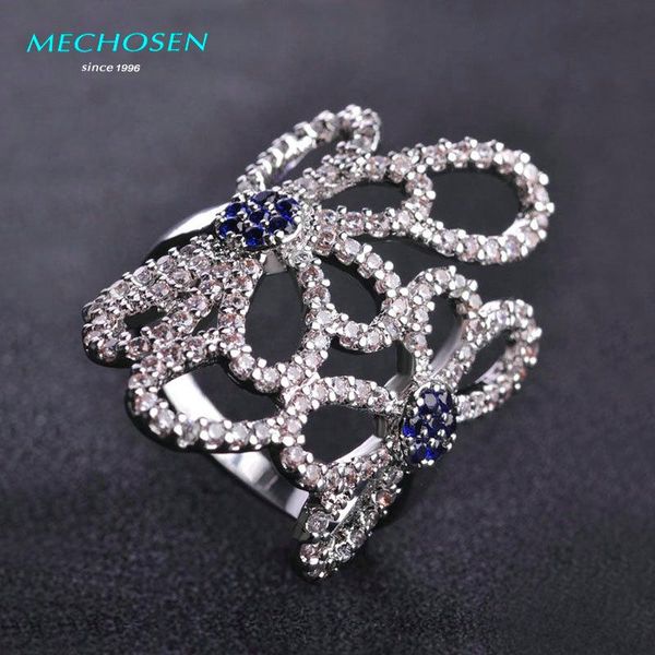 

wedding rings mechosen requintado flower finger for women silver color copper anillos mujer luxury zirconia bijuteria feminina, Slivery;golden