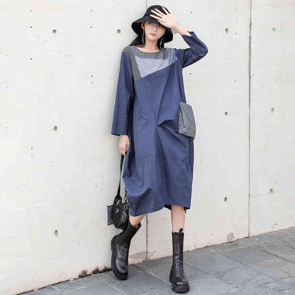 

dress woman streetwear pale blue loosey cotton linen dressed plus size women's rags, Black;gray
