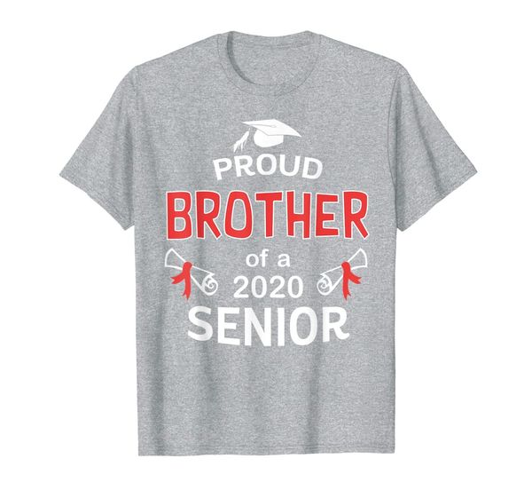 

proud brother of a 2020 senior shirt graduation 2020 gift t-shirt, White;black