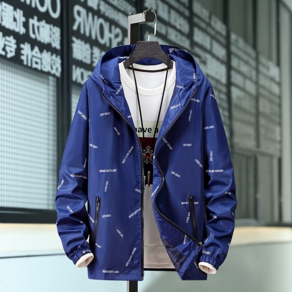 

[m-7xl] 2021 spring autumn men's hood jacket fashion print windbreaker waterproof casual bomber jacket male zipper coat outwear, Black;brown