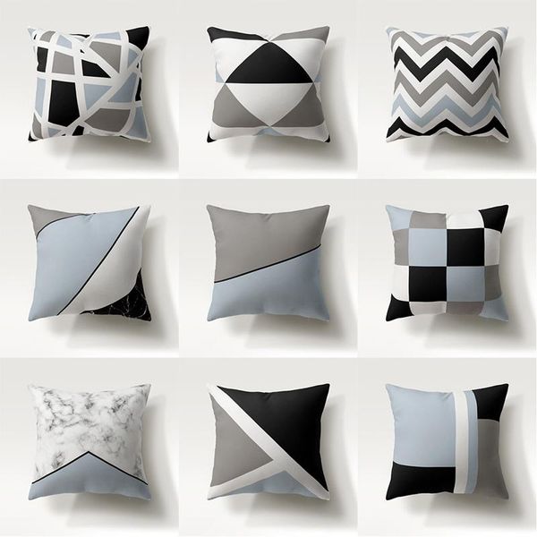 

cushion/decorative pillow 2pc summer geometry cushion cover modern case gray nordic style 45x45cm for sofa bed soft pillowcase home decorati