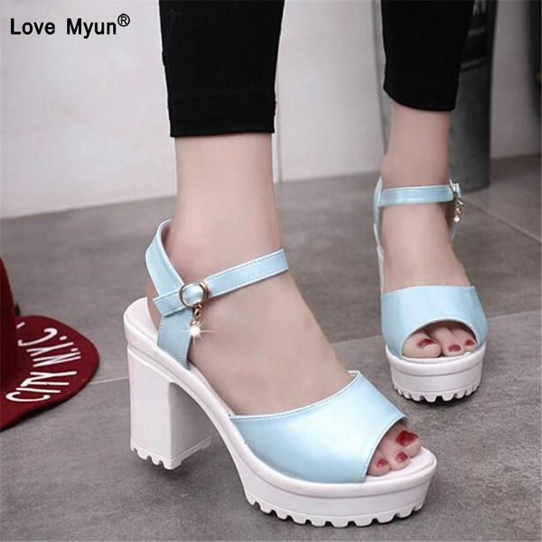 

dress shoes summer women sandals open toe flip flops women's sandles thick heel korean style gladiator high shoes444, Black