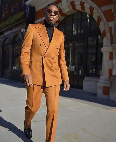 

men's suits & blazers double breasted men brown groom tuxedos peak lapel groomsmen wedding man 2 pieces ( jacket + pants +tie ) l5, White;black