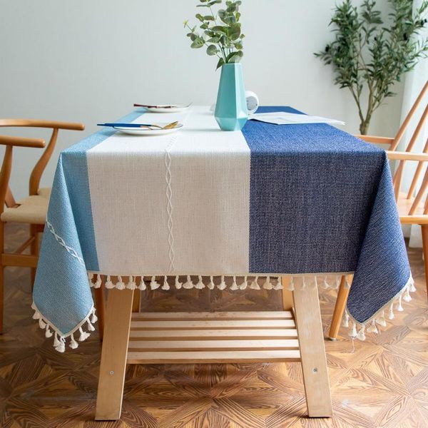 

table cloth european and american ins striped cottontea tablecloth fabric nordic-style solid
