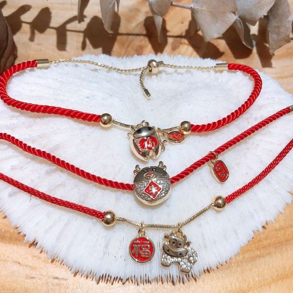 

new red hand rope, the ox, year of life bracelet, Black