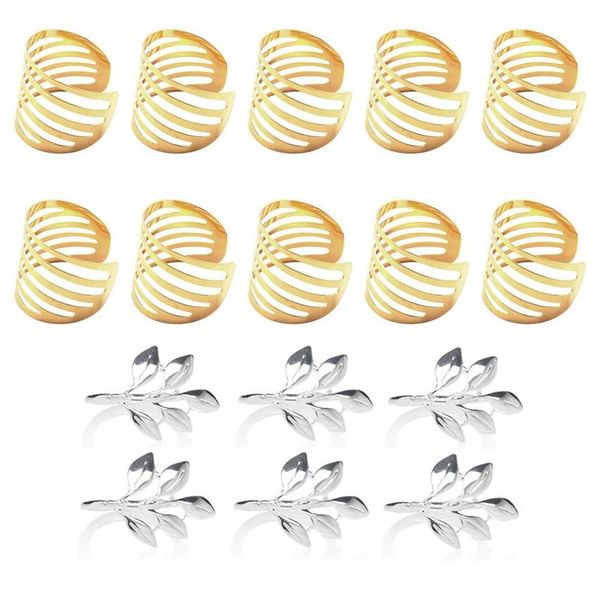 

napkin rings 16 pcs el ring holder metal buckle christmas wedding party dinner decoration gold & silver
