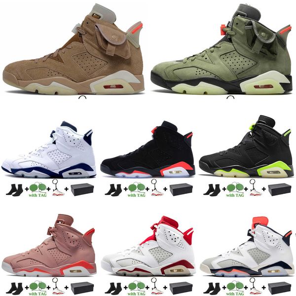 

travis scotts british khaki unc 6s basketball shoes jumpman 6 mens trainers carmine midnight navy black infrared tech chrome s jordÃ¡n