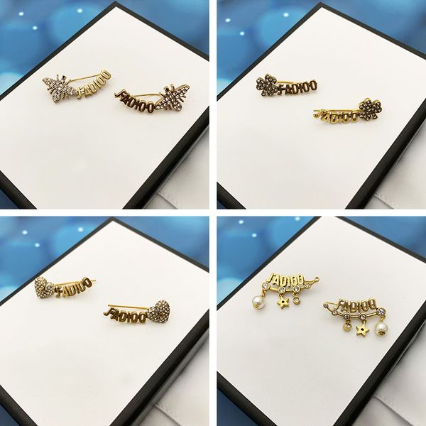 

designer jewelry family new letter bee ear clip earrings, Golden