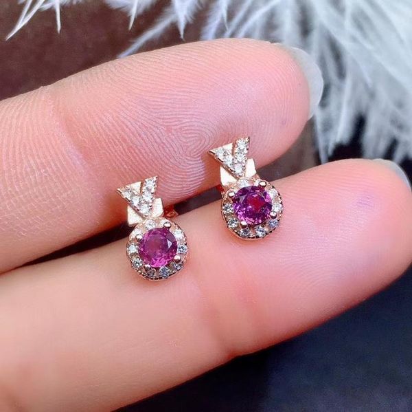 

other garnet earring natural and real 925 sterling silver fine jewelry, Golden;silver