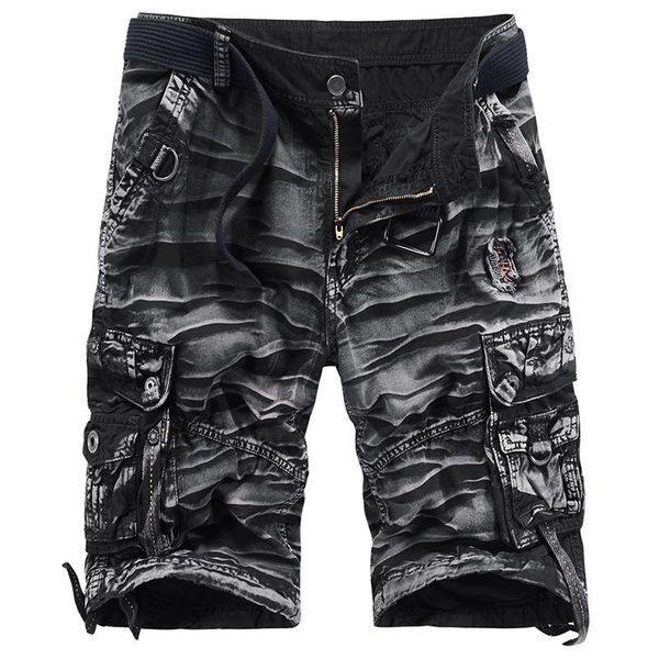 

male men's camouflage 5-point pants large shorts multi pocket overalls loose 7-point tactical beach, White;black