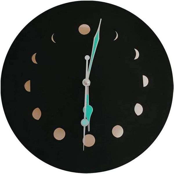 

wall clocks clock luminous wooden moon cycle home decoration for bedroom decor