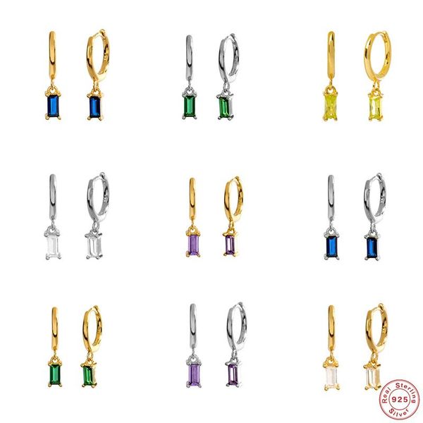 

dangle & chandelier aide 925 sterling silver colorful zircon charm earrings for women circle huggies piercing ohrringe drop jewelry