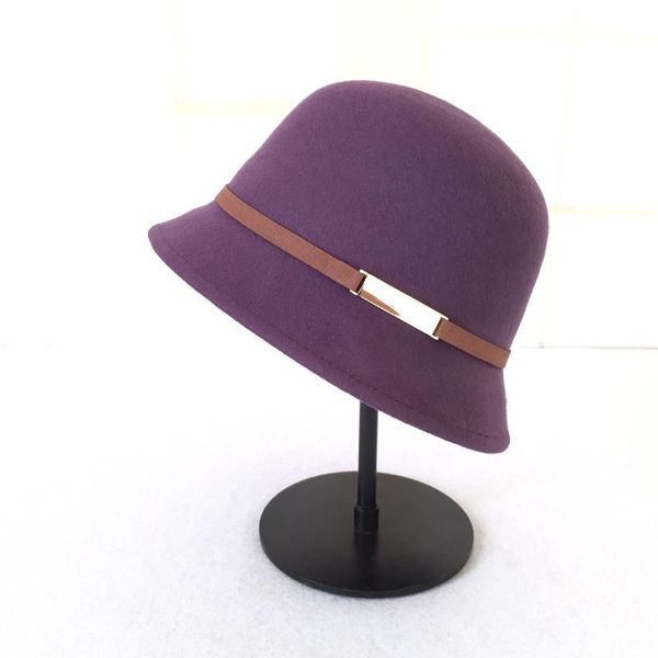 

stingy brim hats lady fedoras wool hat female winter warm dome cap students leisure woolen fresh year gift b-8792, Blue;gray