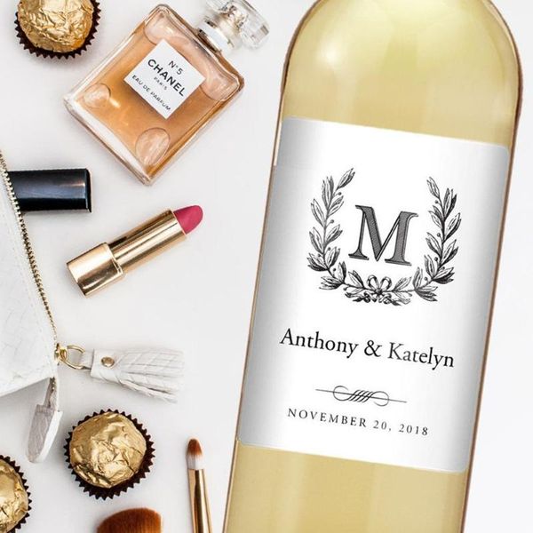 

greeting cards 4 pcs custom wine label wedding bottle anniversary