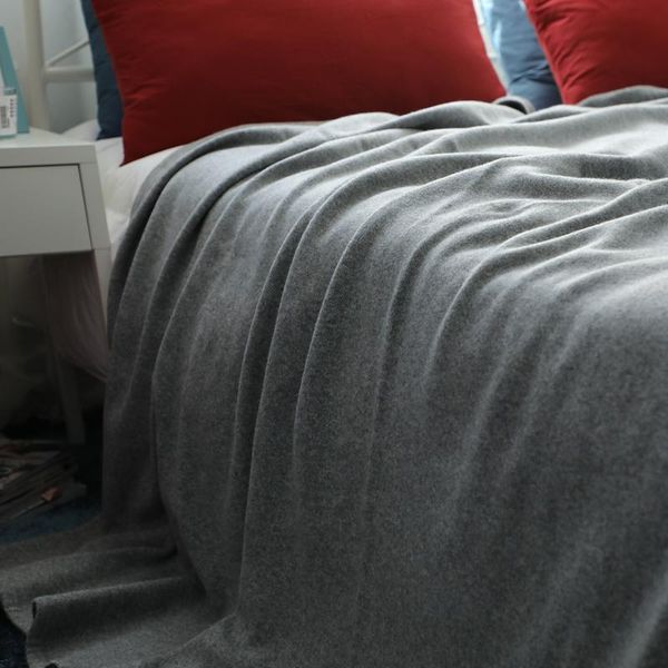 

scarves european-style autumn winter pure cashmere blanket bed double increase soft skin-friendly thick warm, Blue;gray