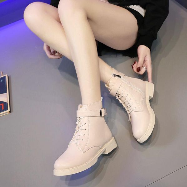 

boots women's shoes 2021 trendy korean style college wild british high women, Black