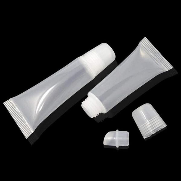 

tube lip gloss makeup dispensing transparent empty squeeze oblique mouth storage bottles & jars