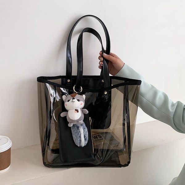 

evening bags women candy jelly beach summer large handbags casual shopping shoulder bag pvc clear transparent tote