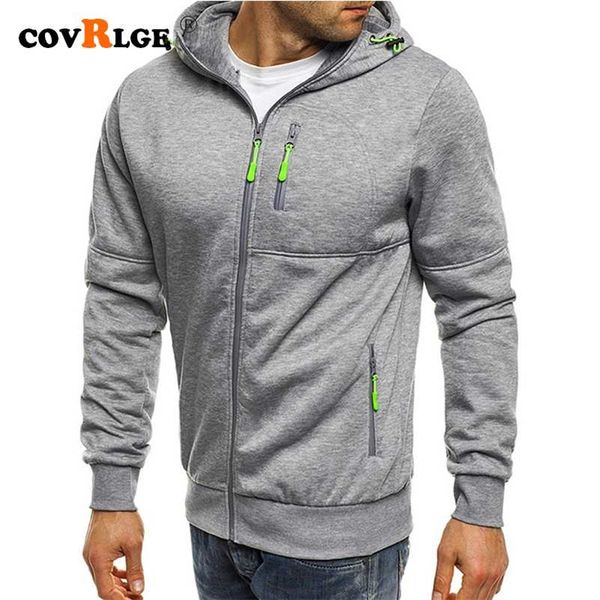 

covrlge spring men's jackets hooded coats casual zipper sweatshirts male tracksuit fashion jacket mens clothing outerwear mww148 211116, Black