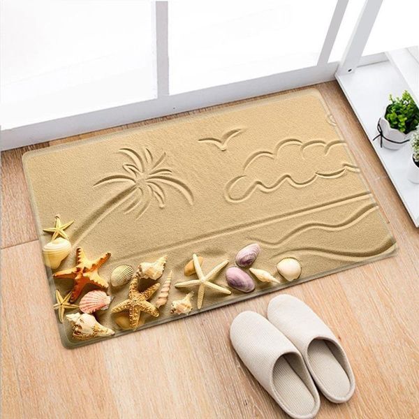 

carpets summer beach shell pattern brushed non-slip door mat bath bathroom floor shower carpet kitchen mats outdoor
