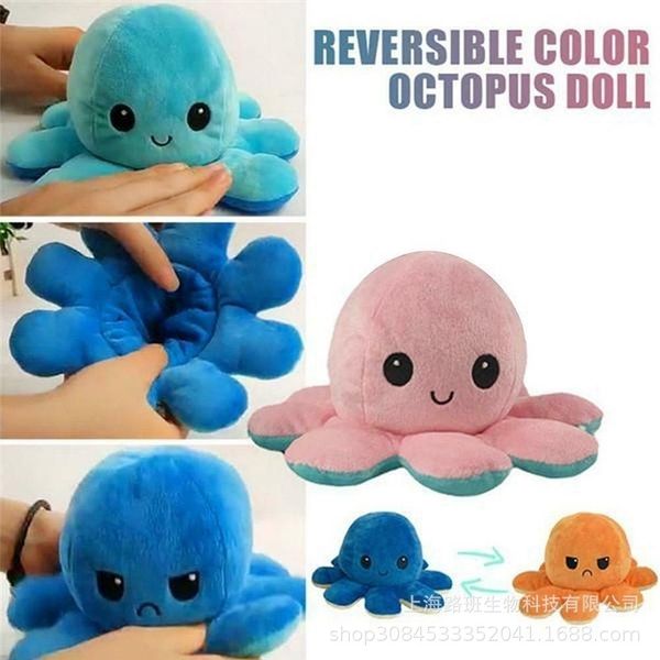 

1pcs cute doll with double-sided expression turned ocs plush stuffed toy