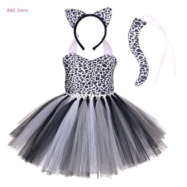 Casual Vestidos 24BC Crianças Animais Orelhas Headband Tie Tarte Tutu Vestido Conjunto Cosplay Dia das Bruxas Festa de Aniversário Presente De Presente De Cabelo De Papel