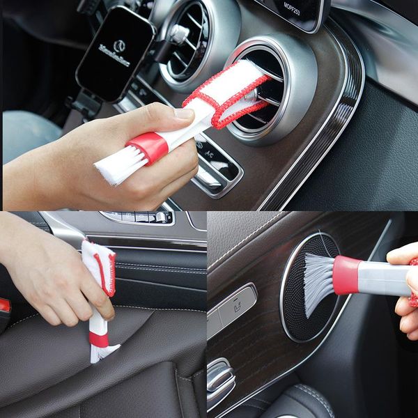 

car cleaner brush interior multi-purpose plastic dual purpose air conditioning vent blinds cleaning clean sponge