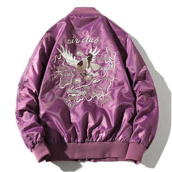 

embroidery bomber jacket men hip hop pilot women baseball eagle snake male windbreaker spring streetwear 2021 men's jackets, Black;brown