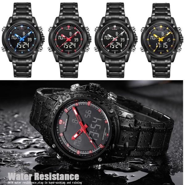 

wristwatches luminous men watch chronograph date waterproof mens sports for male black full stainless steel wrist clock, Slivery;brown