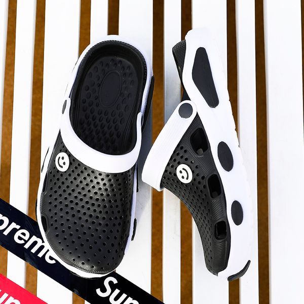 

original flip flops men women sell well slippers breathable and lightweight soft bottom sandy beach hole shoes men's women's, Black