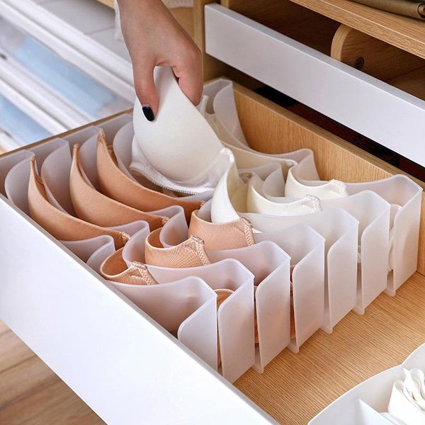 

storage drawers 6pcs/set underwear drawer organizer set bra plastic fabric dresser divider bins for