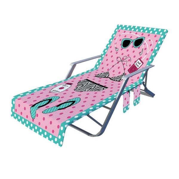 

portable beach chair towel long strap bed cover with pocket for summer pool sun outdoor activities garden covers