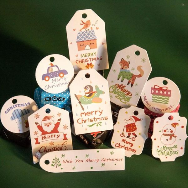 

greeting cards christmas tree decoration merry with strings pendant hanging tags gift