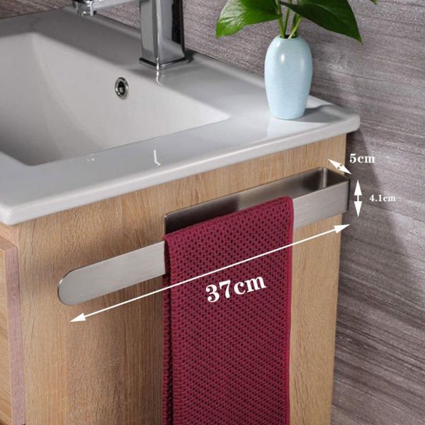 

towel racks holder self-adhesive waterproof sturdy durable stainless steel bathroom tie rack punch bracket