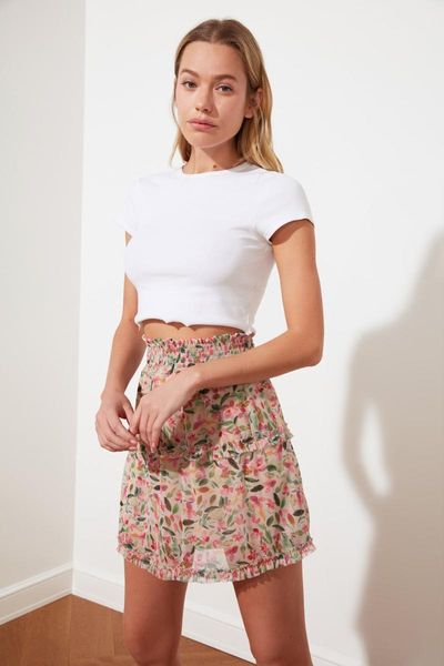

skirts trendyol gipeli gauze knitted skirt twoss21et0526, Black