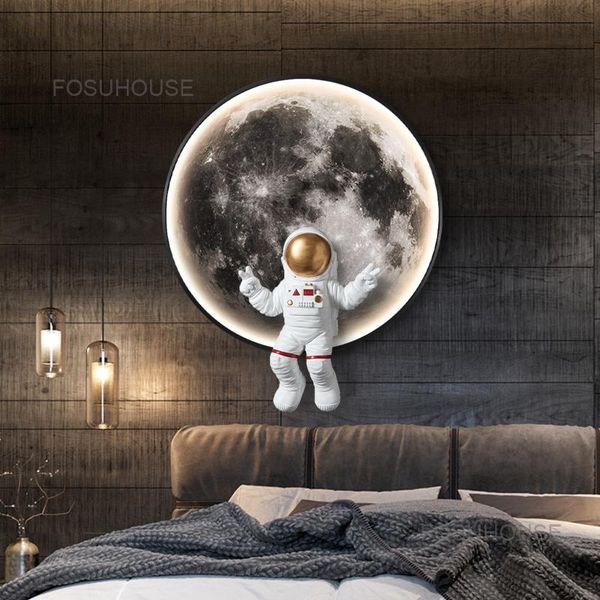 

decorative objects & figurines moon lamp painting astronaut hanging decorations bedroom wall decoration living room home decor